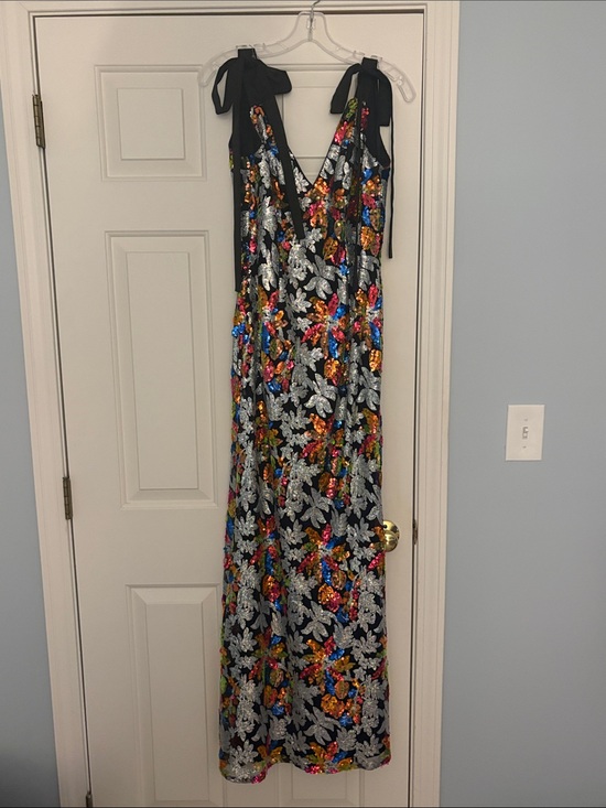 Mac Duggal Dresses & Skirts - Mac Duggal Black Sequin Floral Gown with Multi-Color Accents